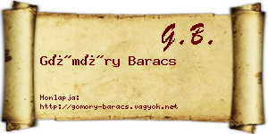 Gömöry Baracs névjegykártya